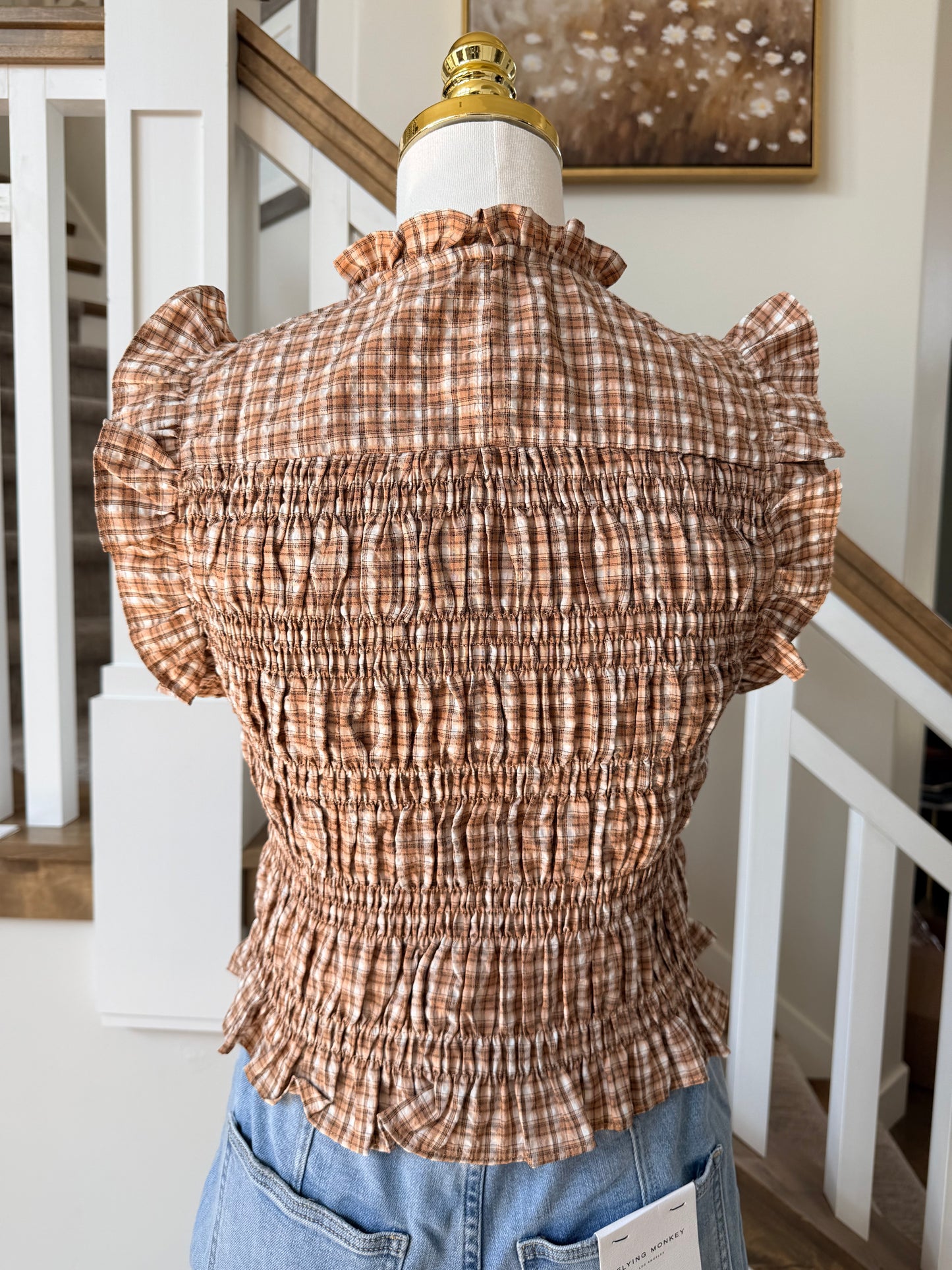The Maribel Smocked Plaid Top
