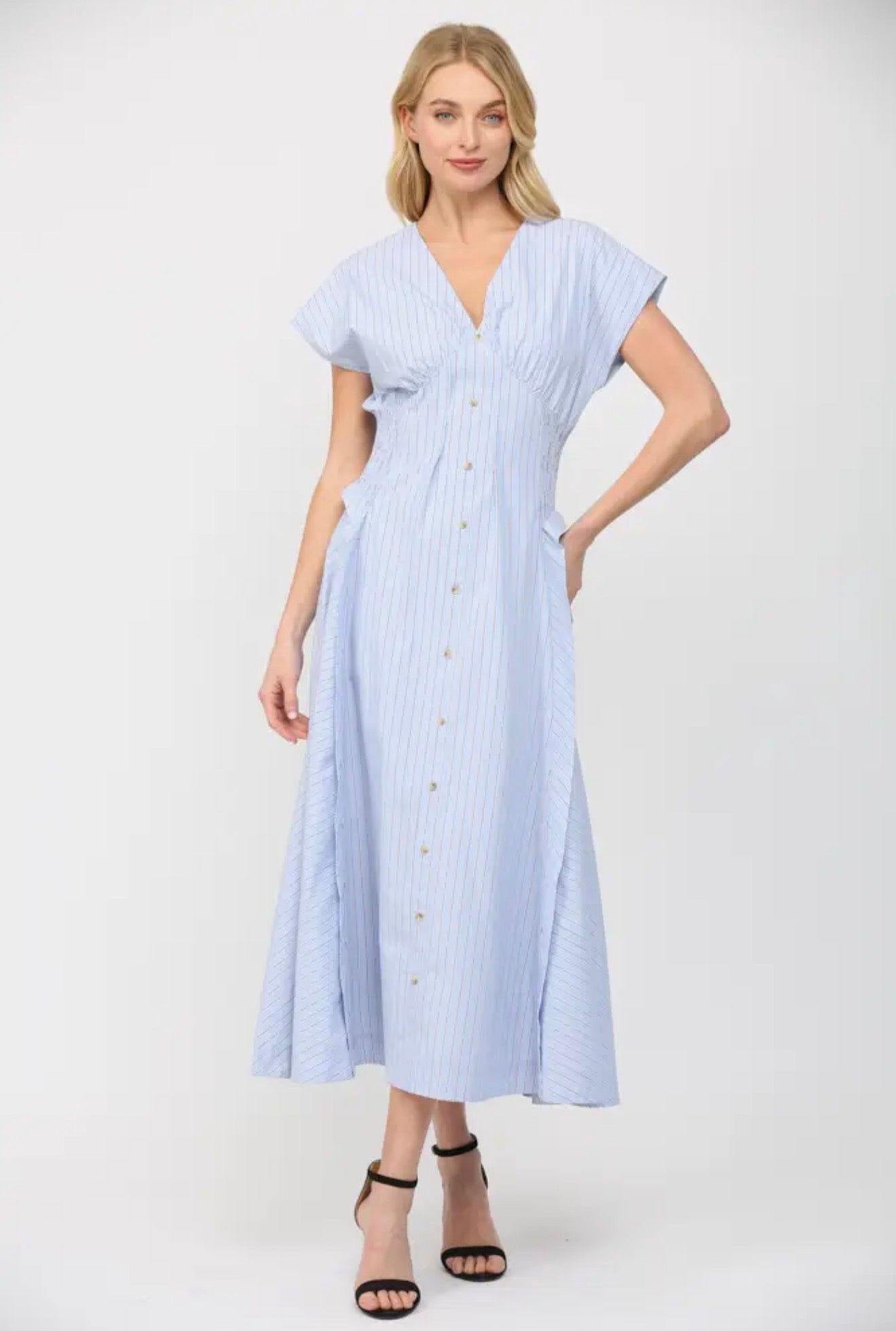 The Brielle Striped Midi Dress