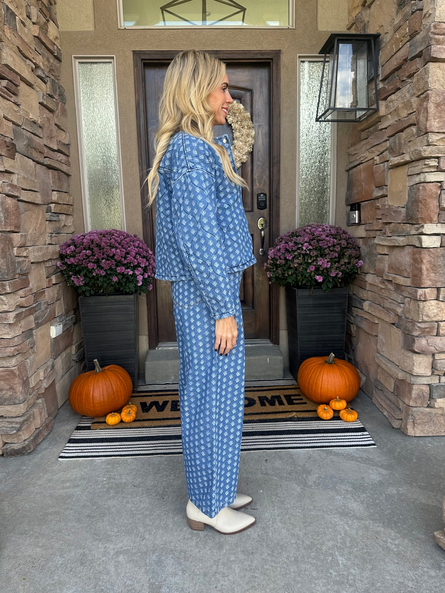 Provence Quilted Denim Pants