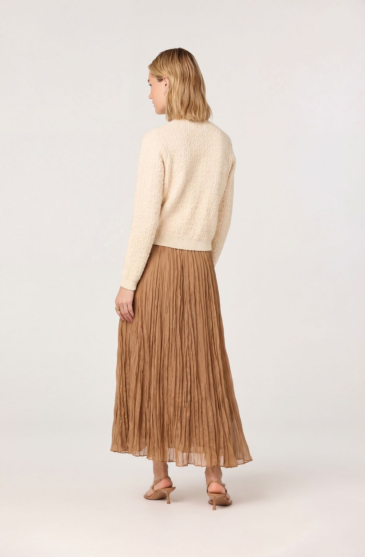 Fiori Flared Pleated Maxi Skirt