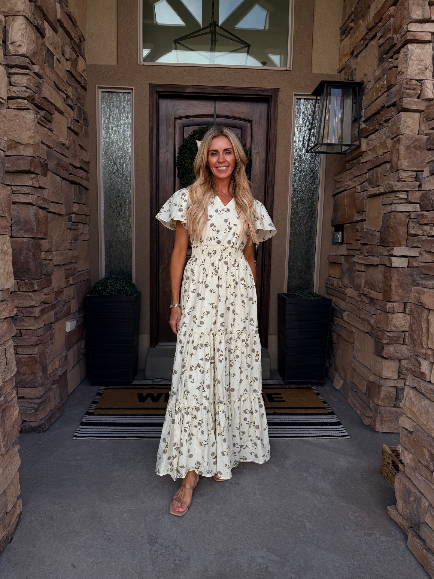 Hydrangea Maxi Tiered Dress at Vogue Villa