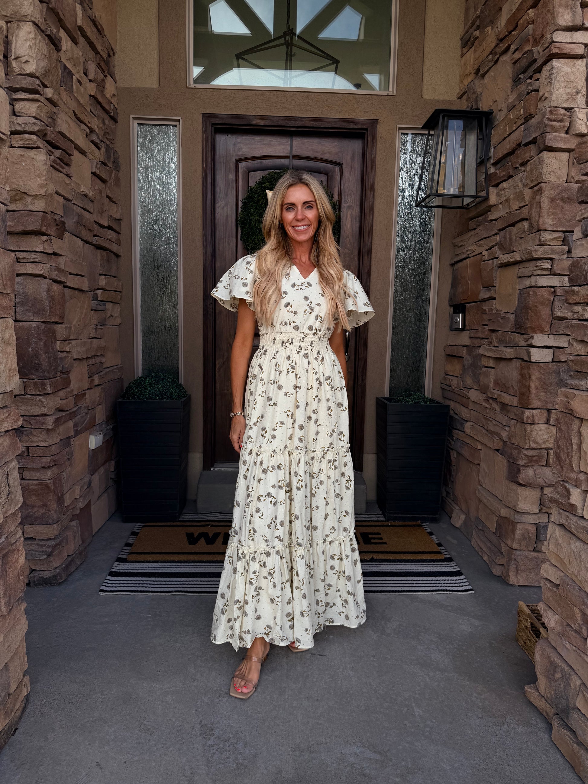 Hydrangea Maxi Tiered Dress at Vogue Villa