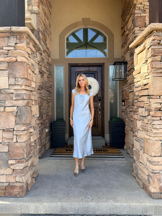 The Celeste Satin Midi