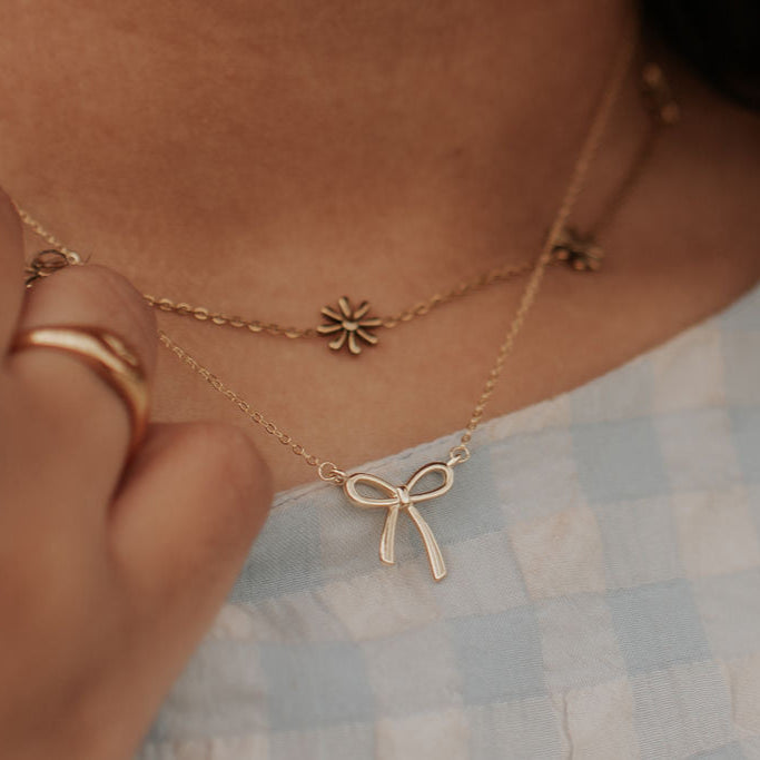 Lily Bow Necklace - alternate product view at Vogue Villa