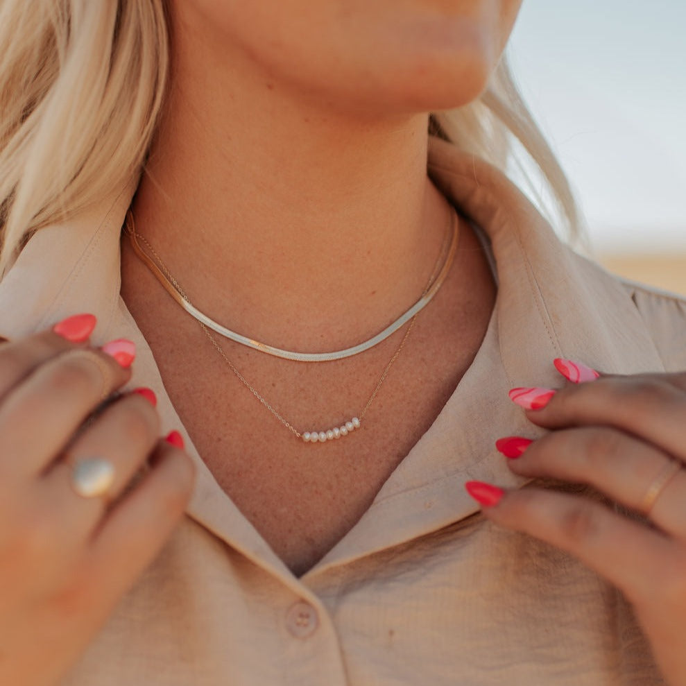 Oceanside Pearl Necklace - alternate product view at Vogue Villa