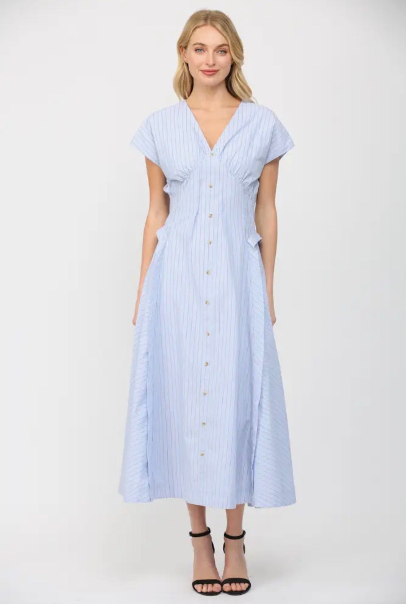 The Brielle Striped Midi Dress