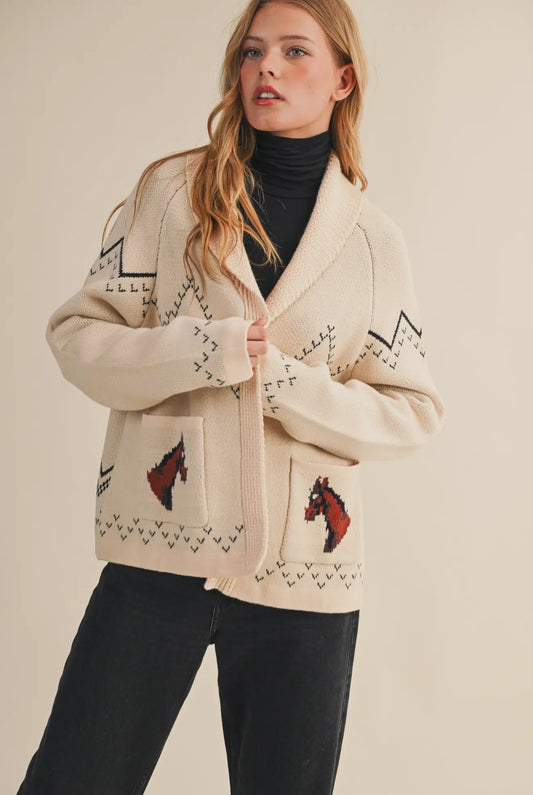 Horse Motif Sweater