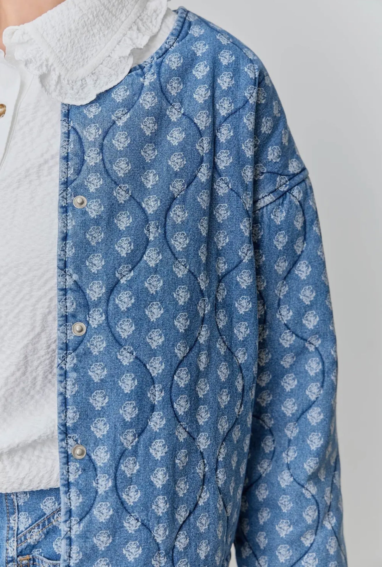 Provence Quilted Denim Jacket