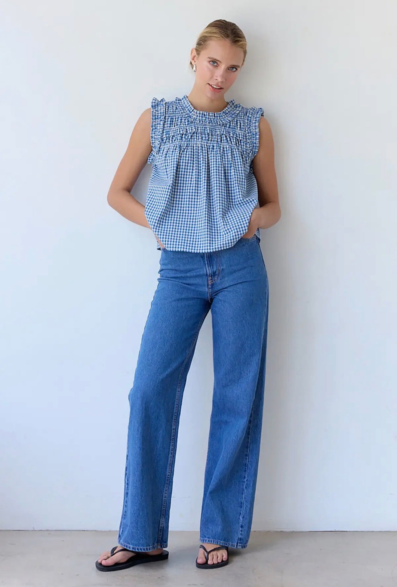 The Lottie Gingham Top - alternate product view at Vogue Villa