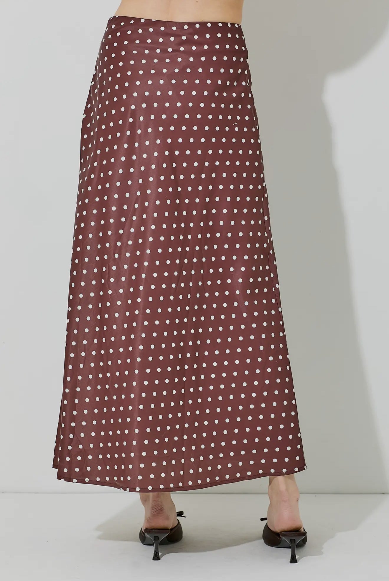 Polka Dot Satin Skirt