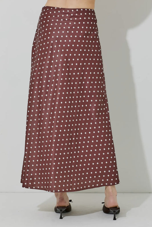 Polka Dot Satin Skirt