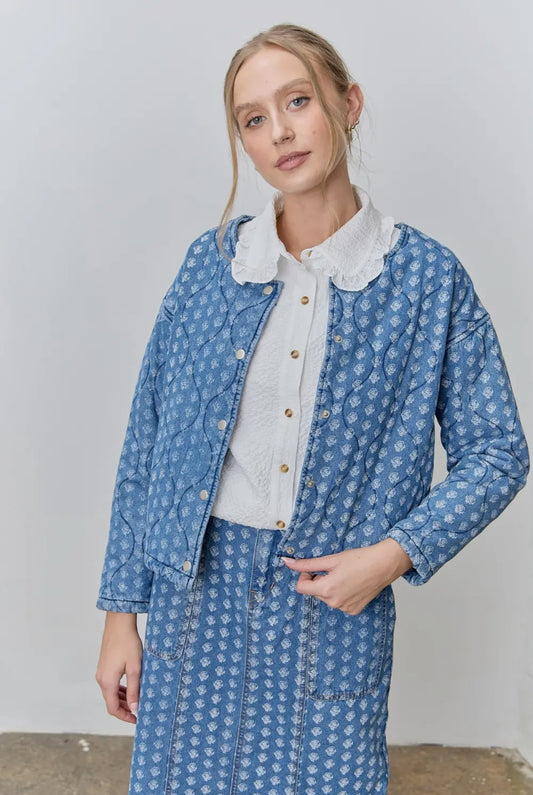 Provence Quilted Denim Jacket