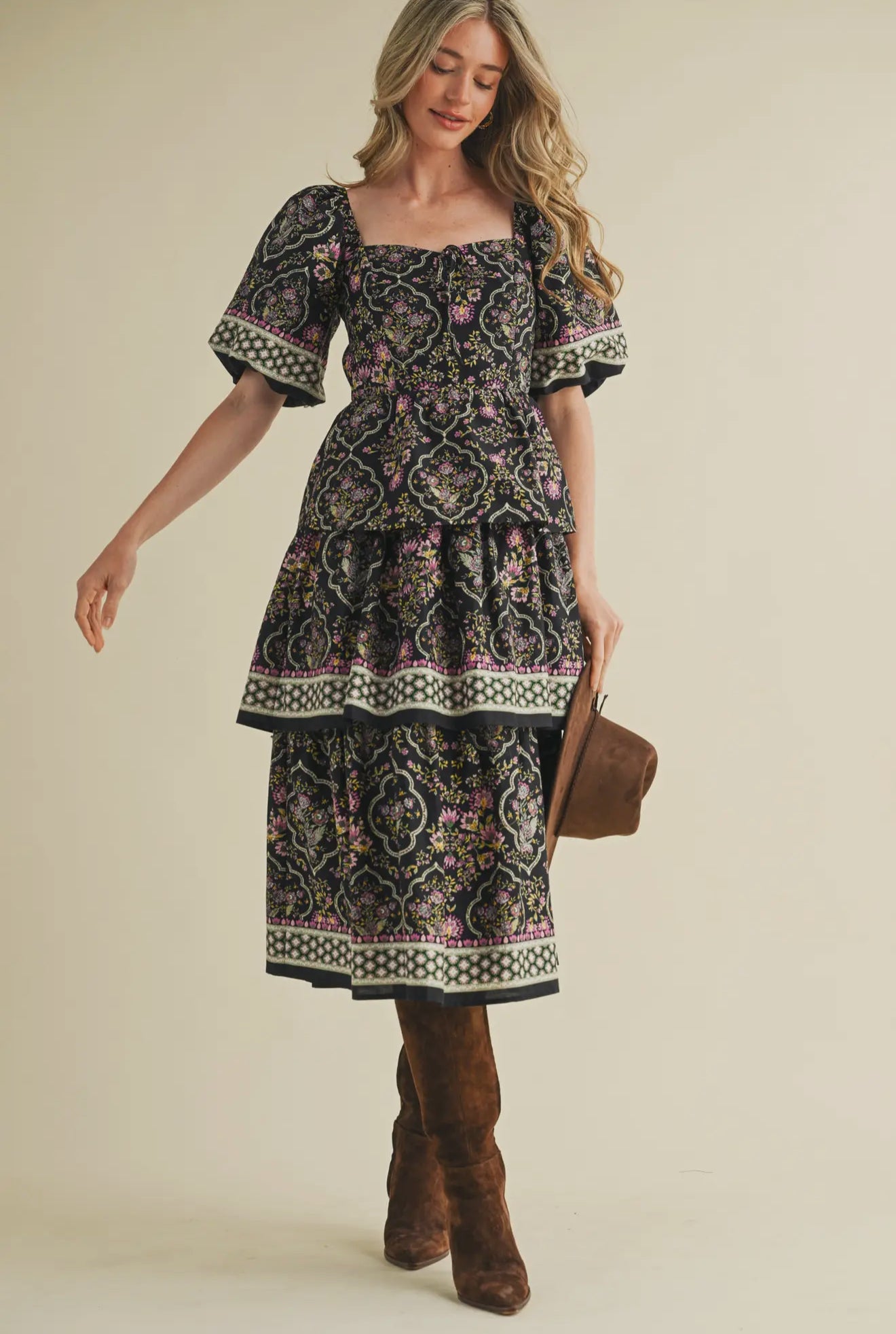 Marisol Tiered Peplum Dress