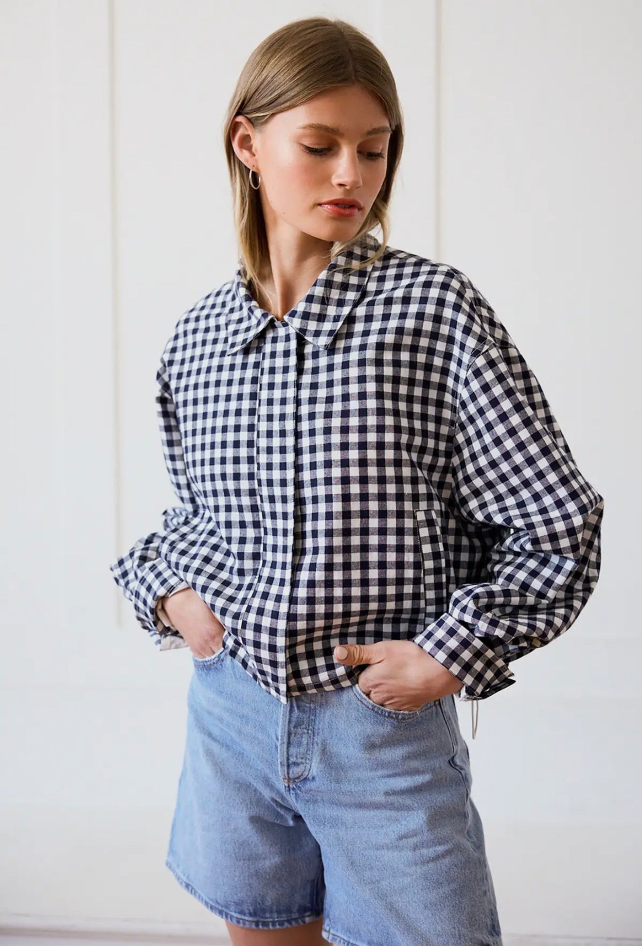 Gingham Zip Jacket