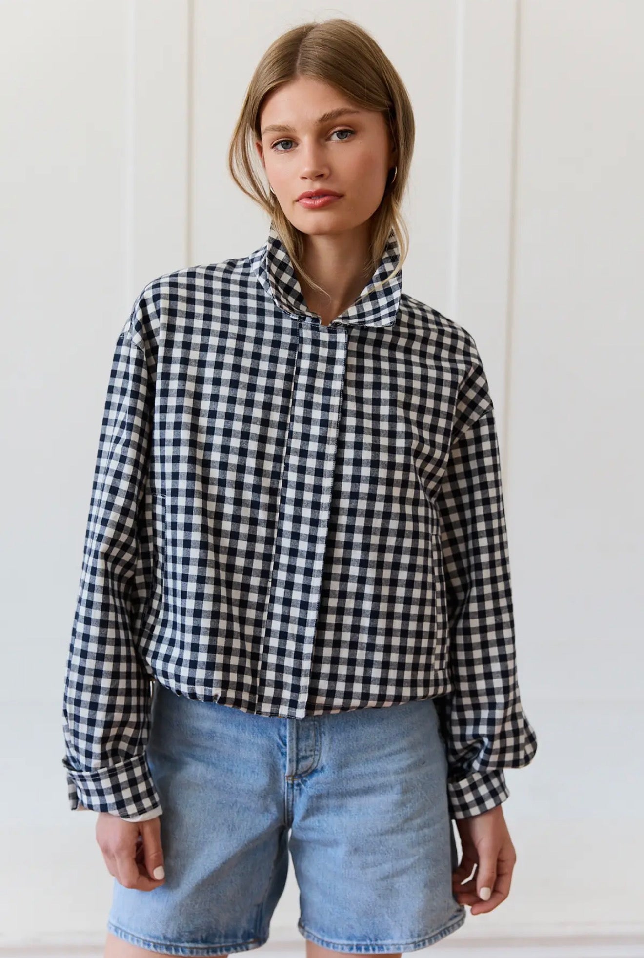 Gingham Zip Jacket