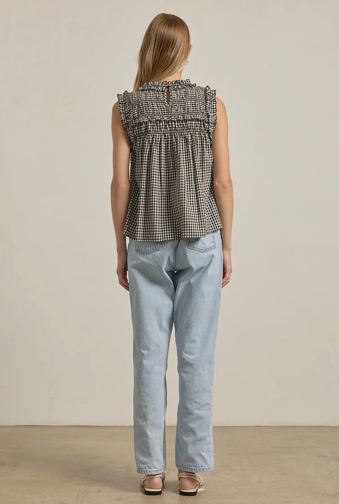 The Lottie Gingham Top - alternate product view at Vogue Villa