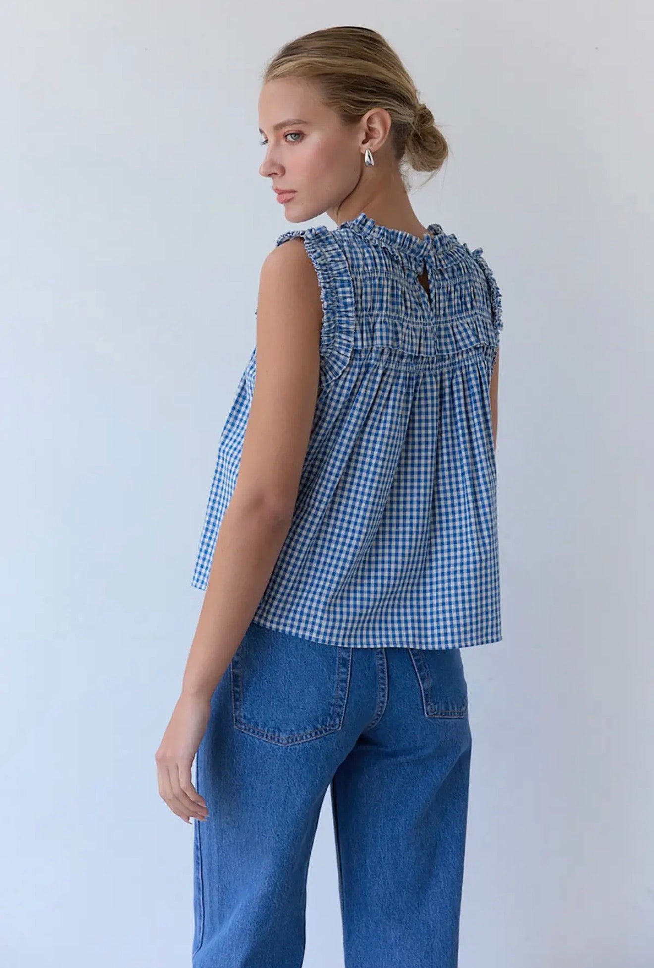 The Lottie Gingham Top - alternate product view at Vogue Villa
