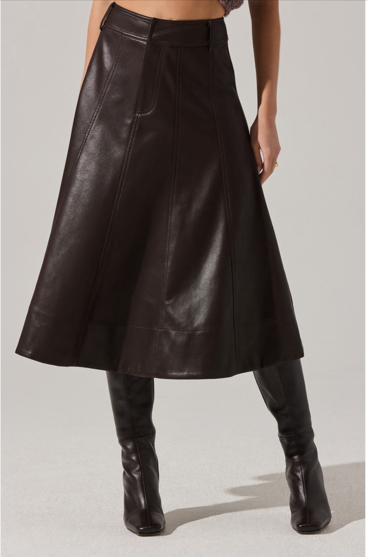 The Espresso Faux Leather Skirt