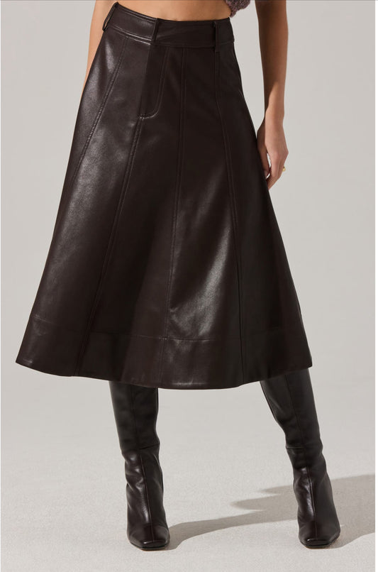 The Espresso Faux Leather Skirt