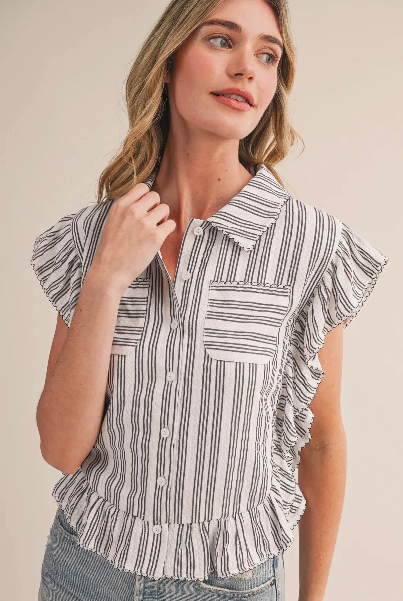 Malibu Breeze Ruffle Top - alternate product view at Vogue Villa