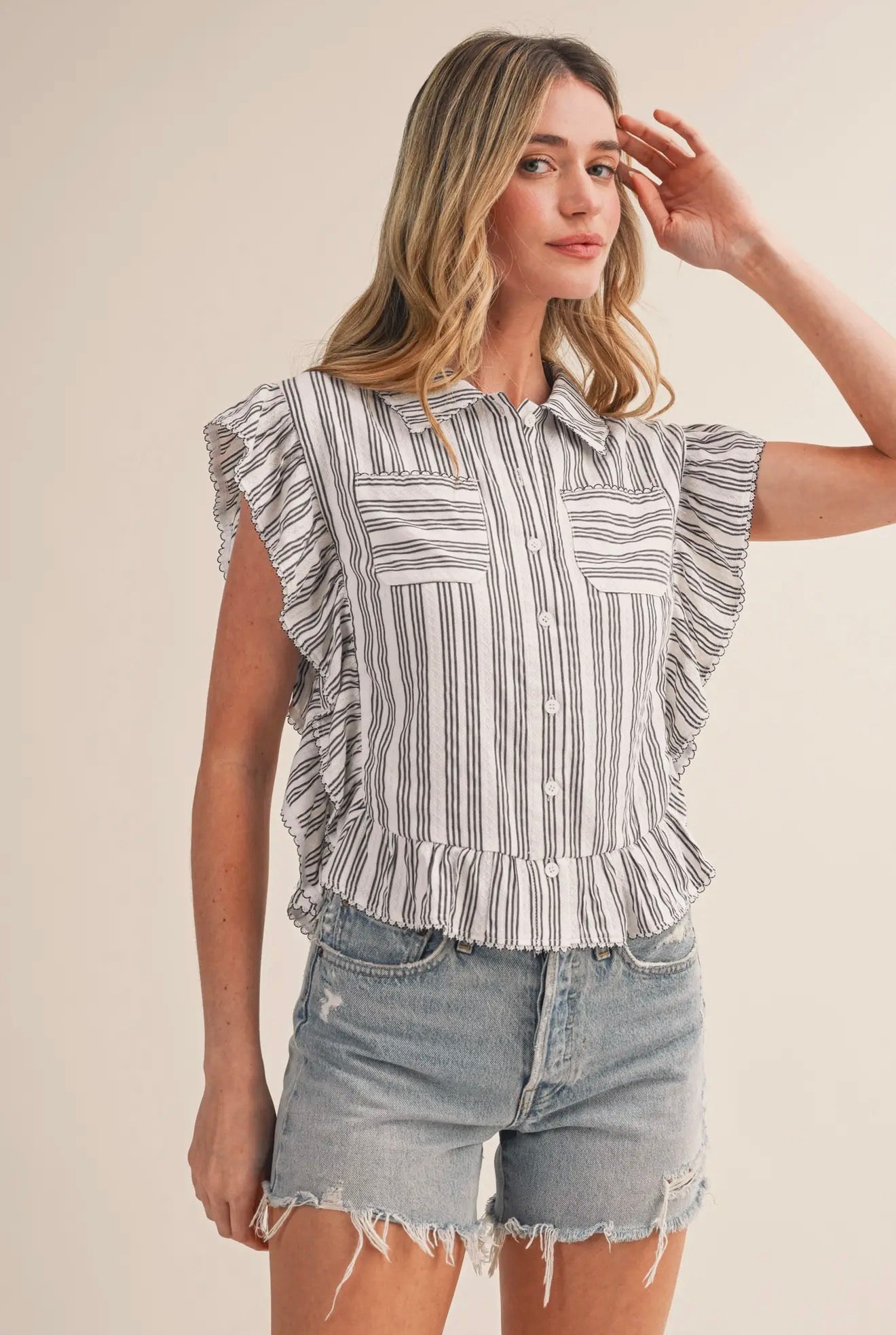 Malibu Breeze Ruffle Top - alternate product view at Vogue Villa