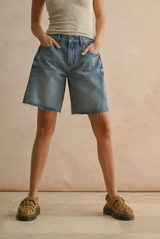 Relaxed Bermuda Denim Shorts
