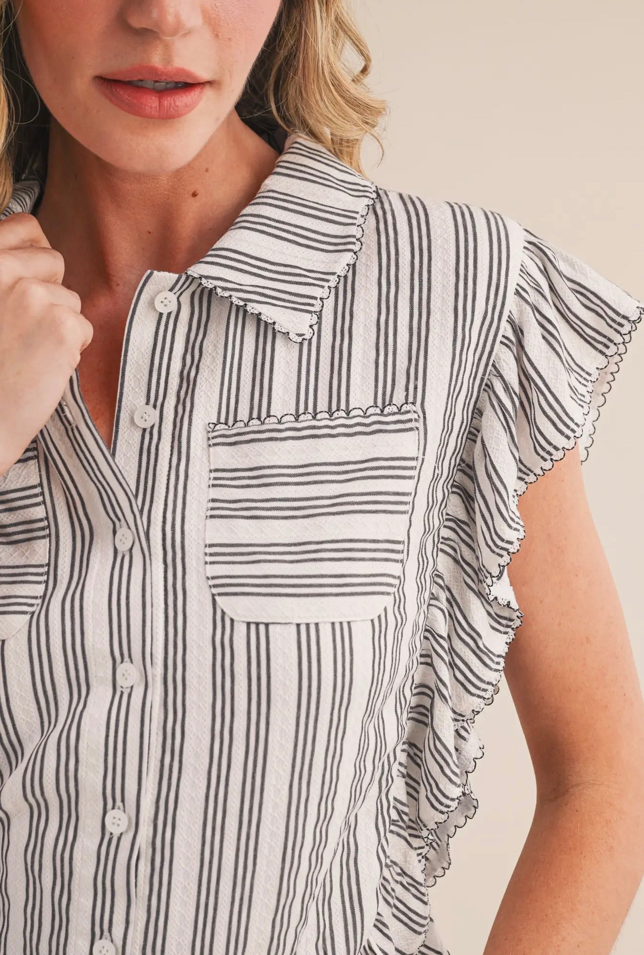 Malibu Breeze Ruffle Top - alternate product view at Vogue Villa