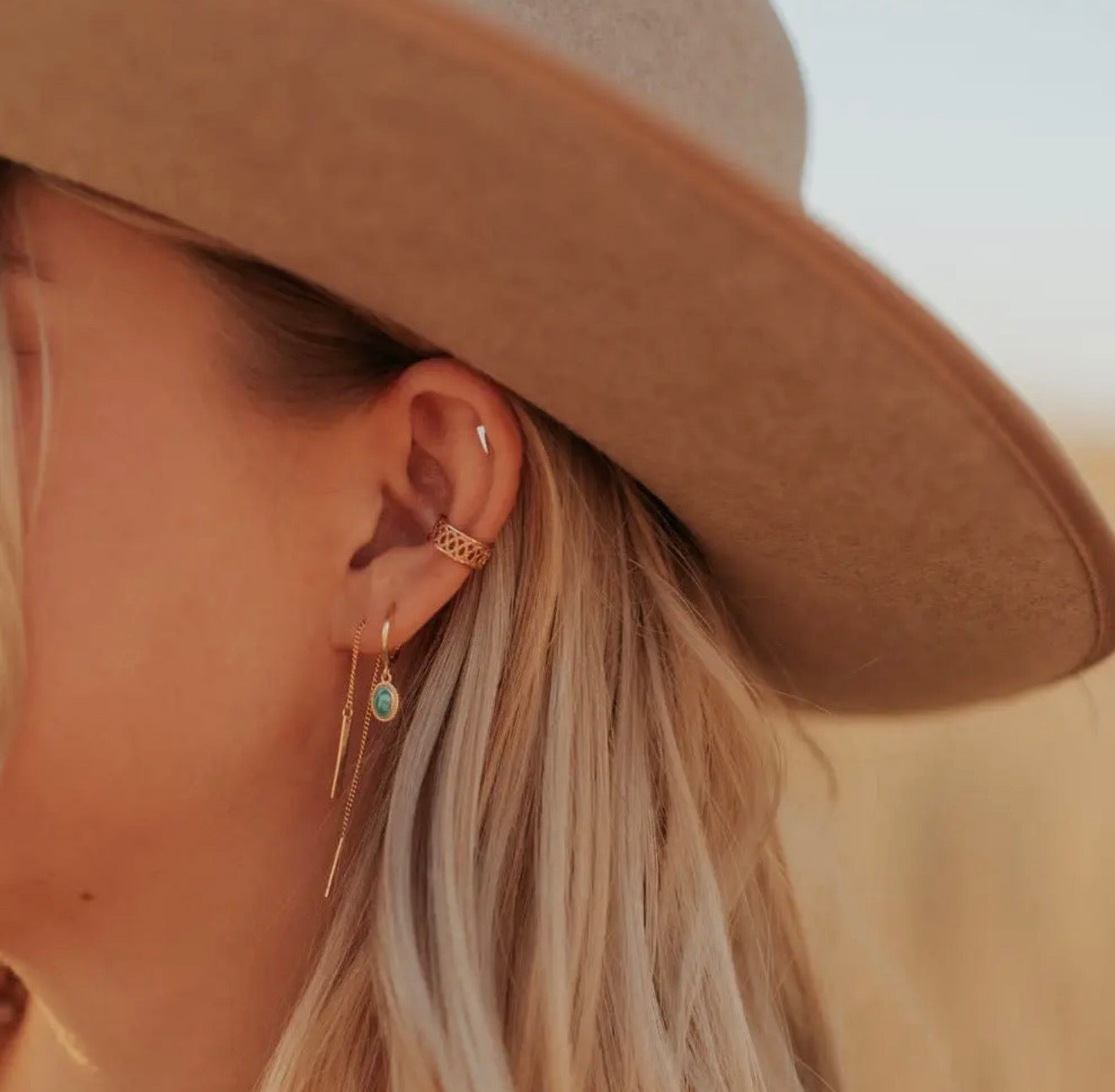 Riley Turquoise Hoops