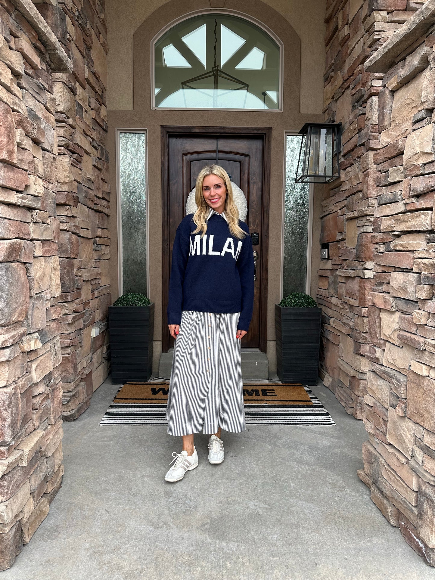 Harper Striped Shirt Dress - alternate product view at Vogue Villa