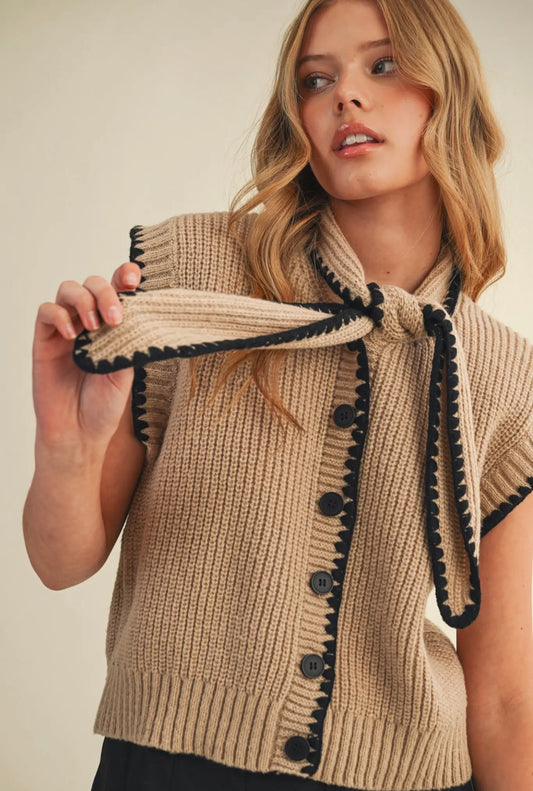 Tie Neck Sweater
