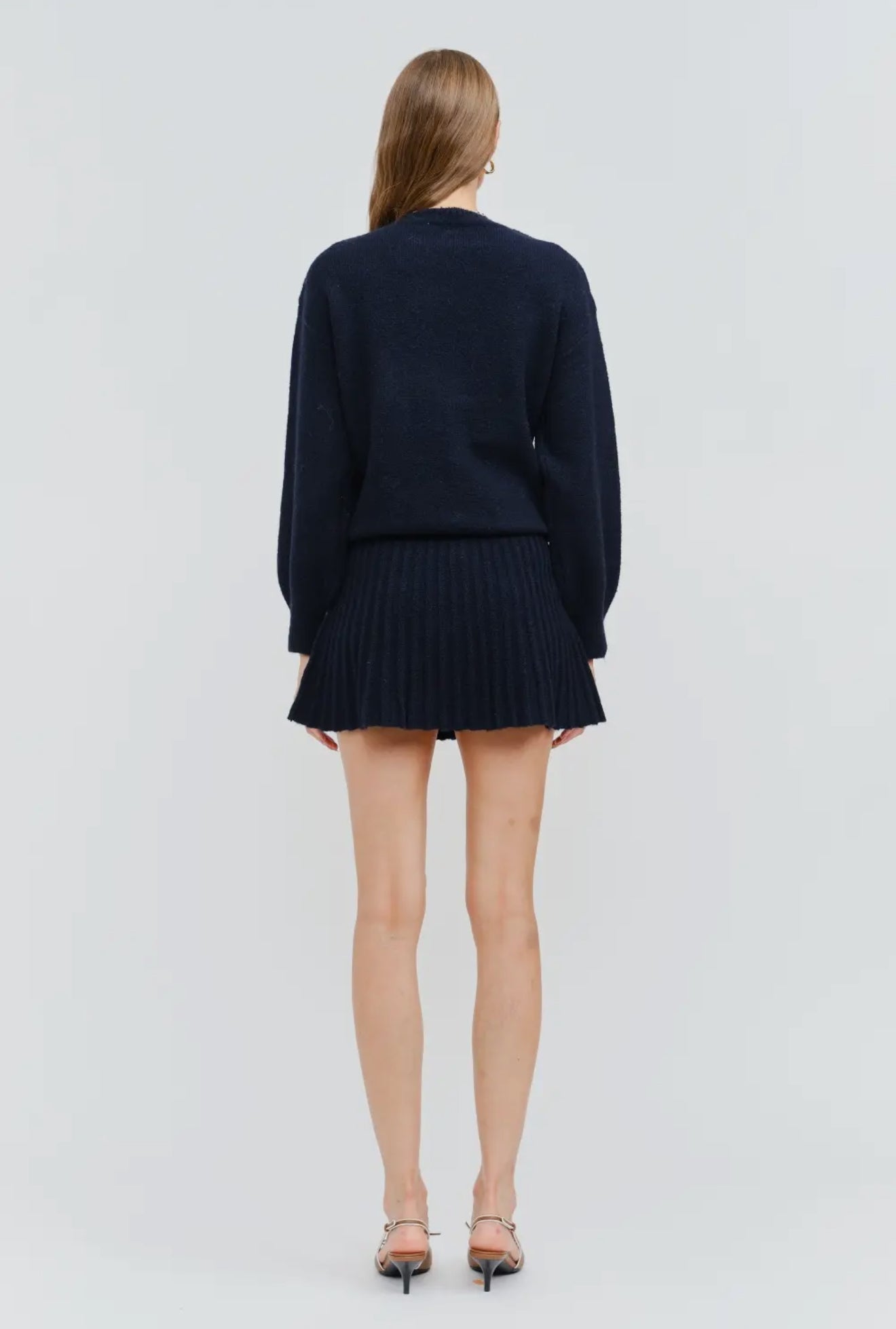 Navy Tie Front Sweater