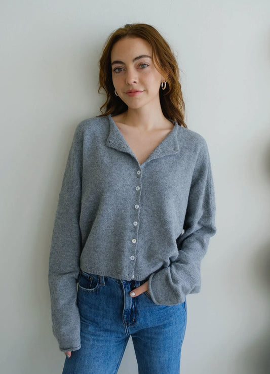 The Jane Cardigan in Heather Gray