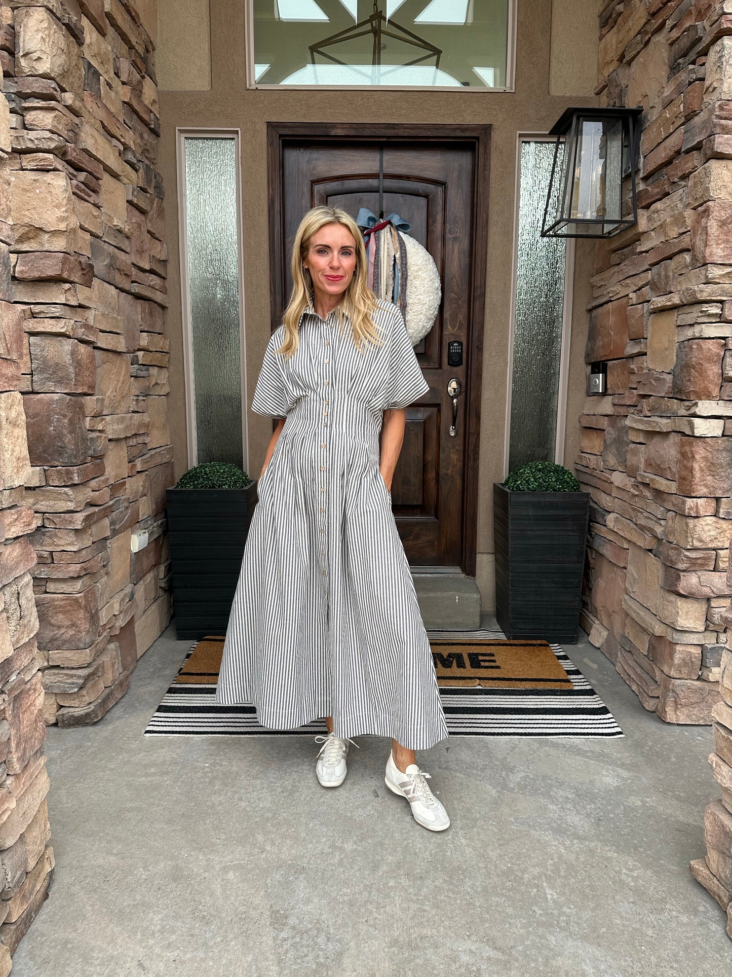 Harper Striped Shirt Dress at Vogue Villa
