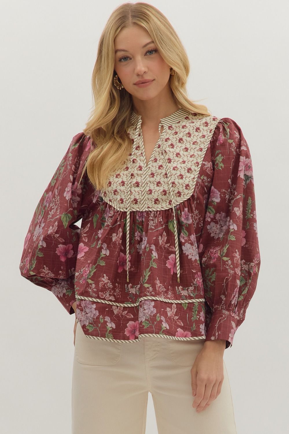 The Winter Rose Peasant Top