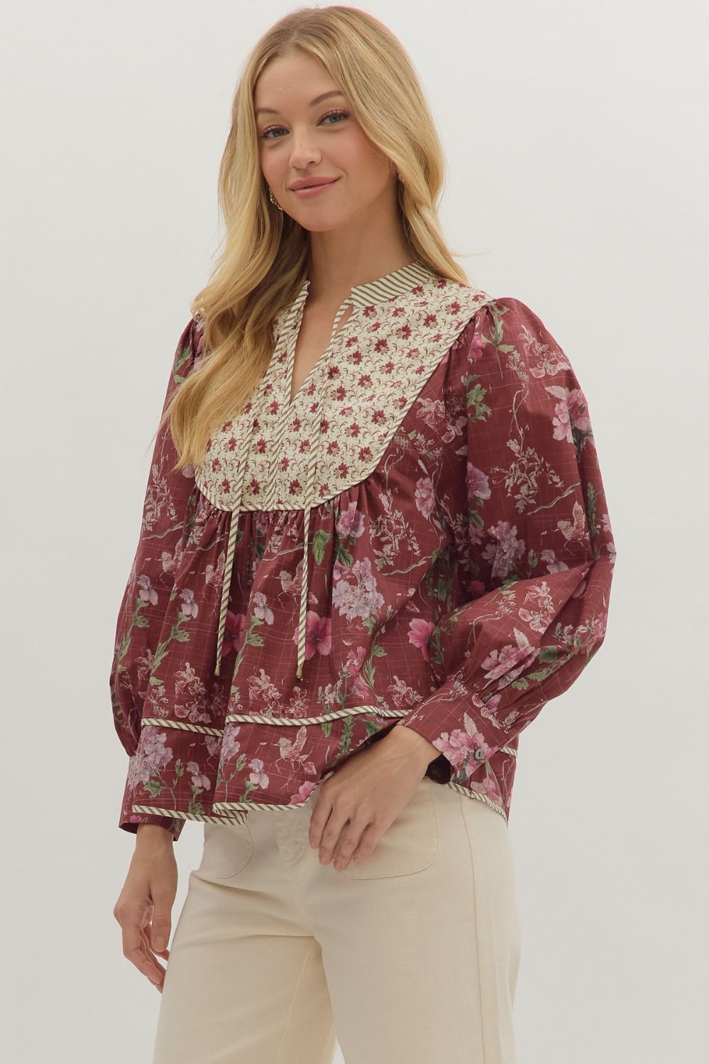 The Winter Rose Peasant Top