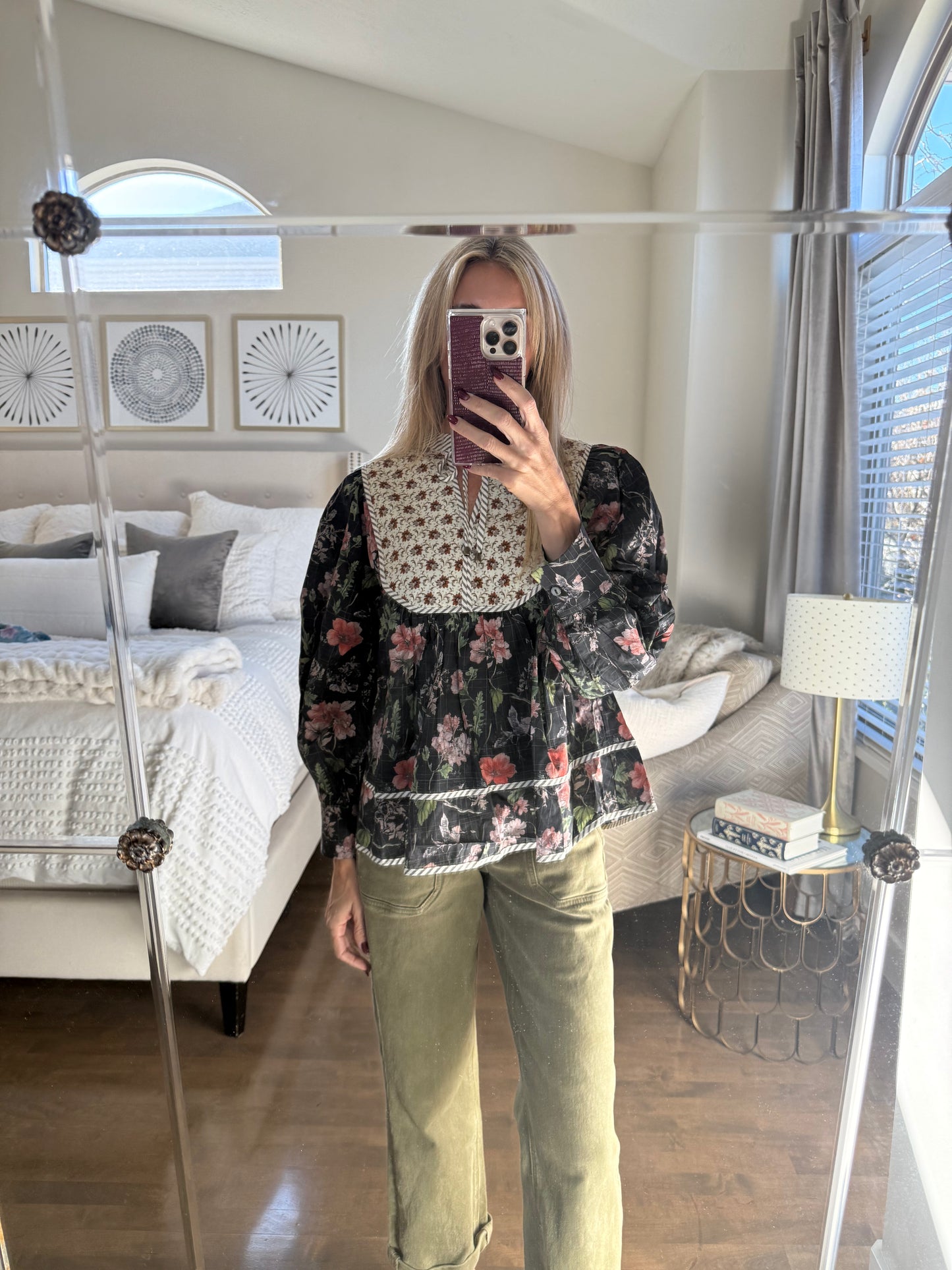 The Winter Rose Peasant Top