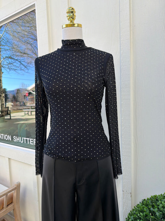 Stardust Sheer Mock Neck Top