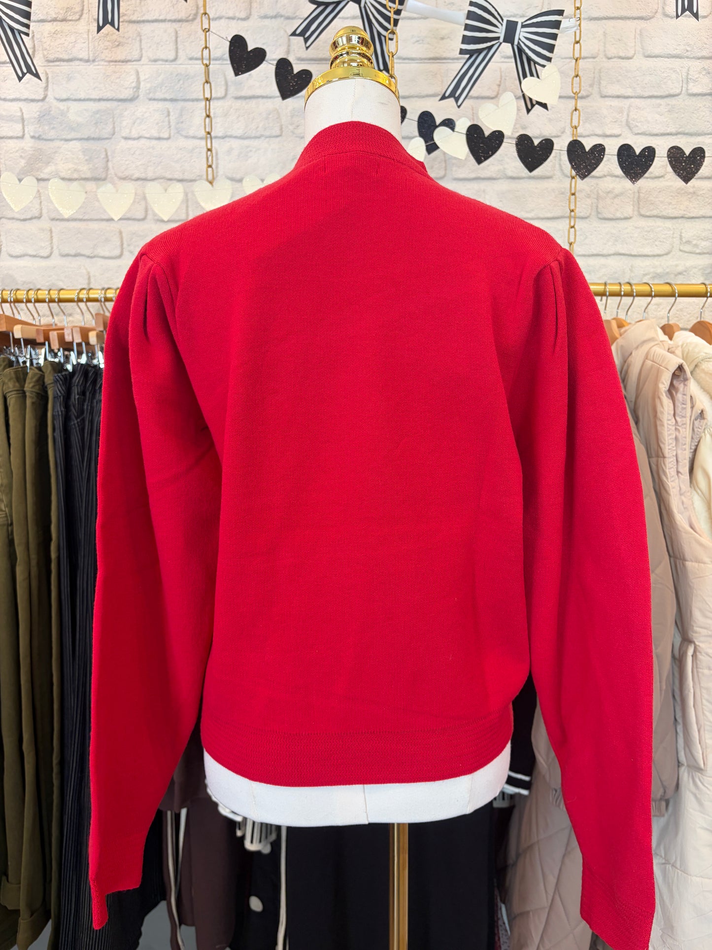 Mock Neck Puff Sleeve Sweater