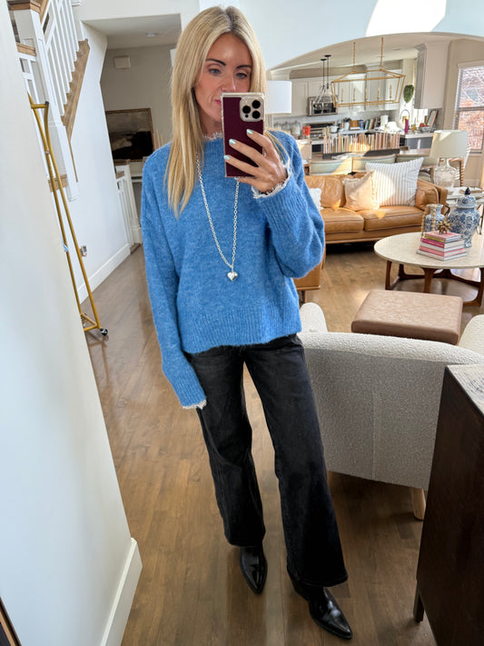 Blue Skies Lace Detail Sweater