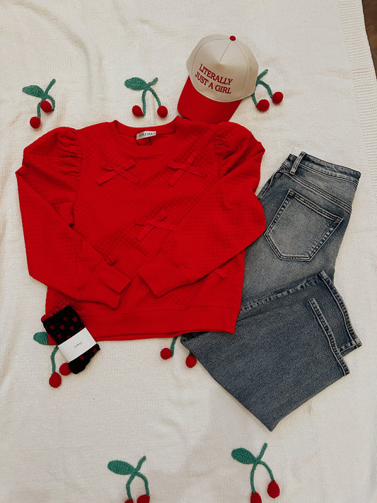 Crimson Bow Sweatshirt