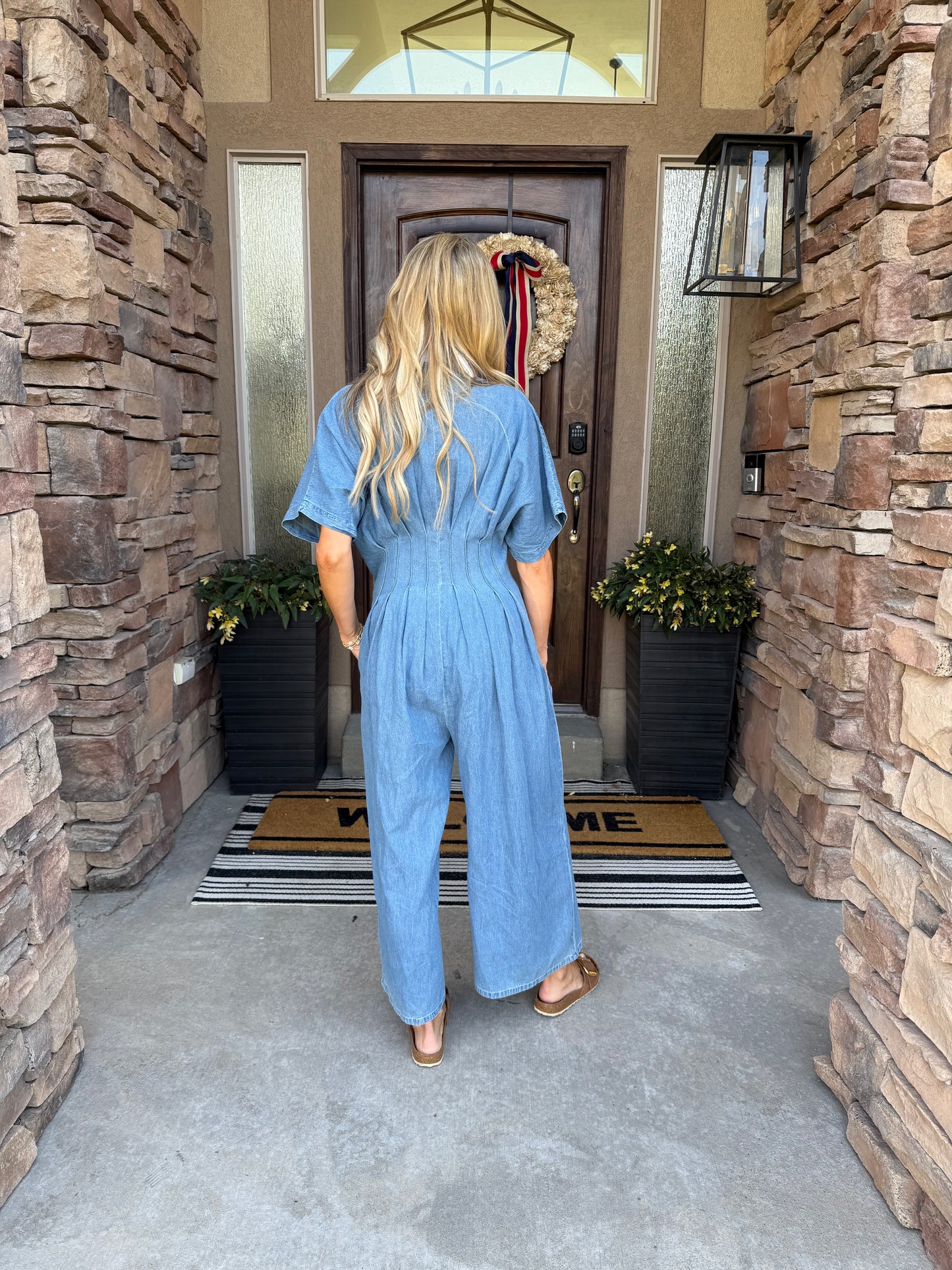 Pleated Waist Jumpsuit