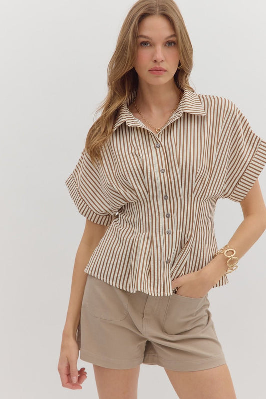 Siena Stripe Cinch Shirt