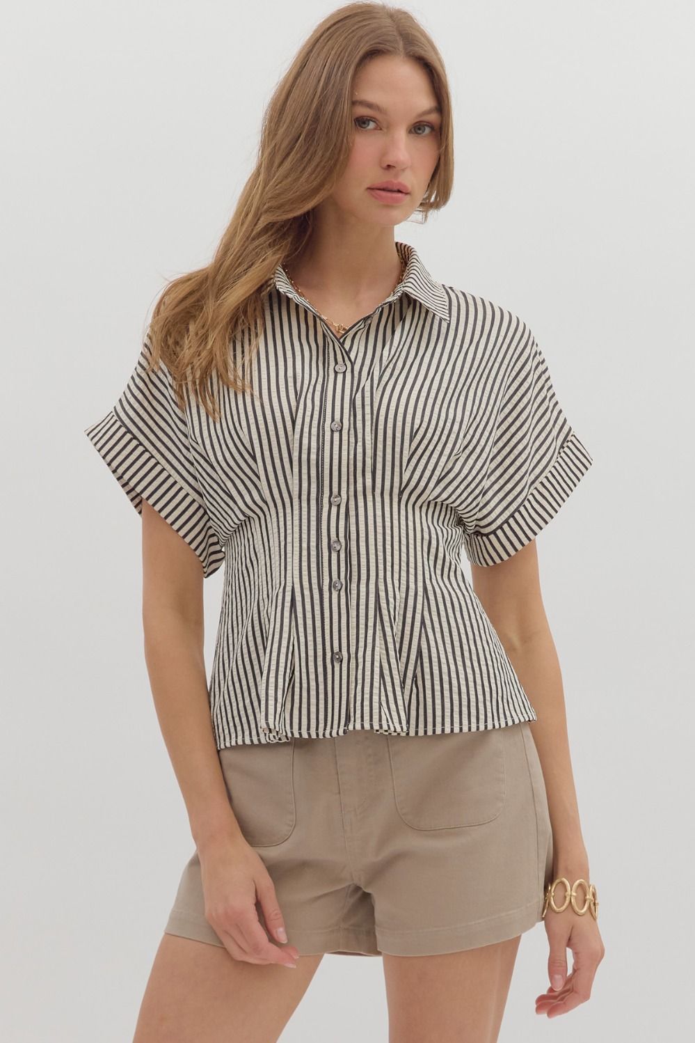 Siena Stripe Cinch Shirt