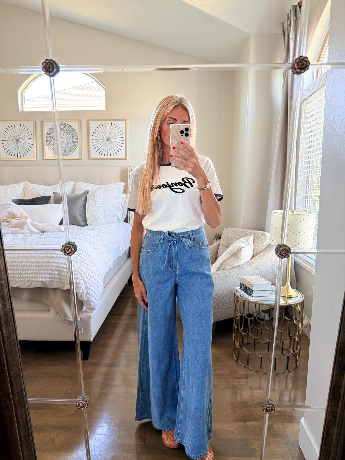 Bonjour Ringer Tee - alternate product view at Vogue Villa