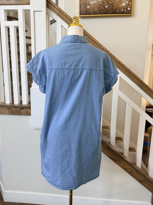 Scallop Detail Denim Dress