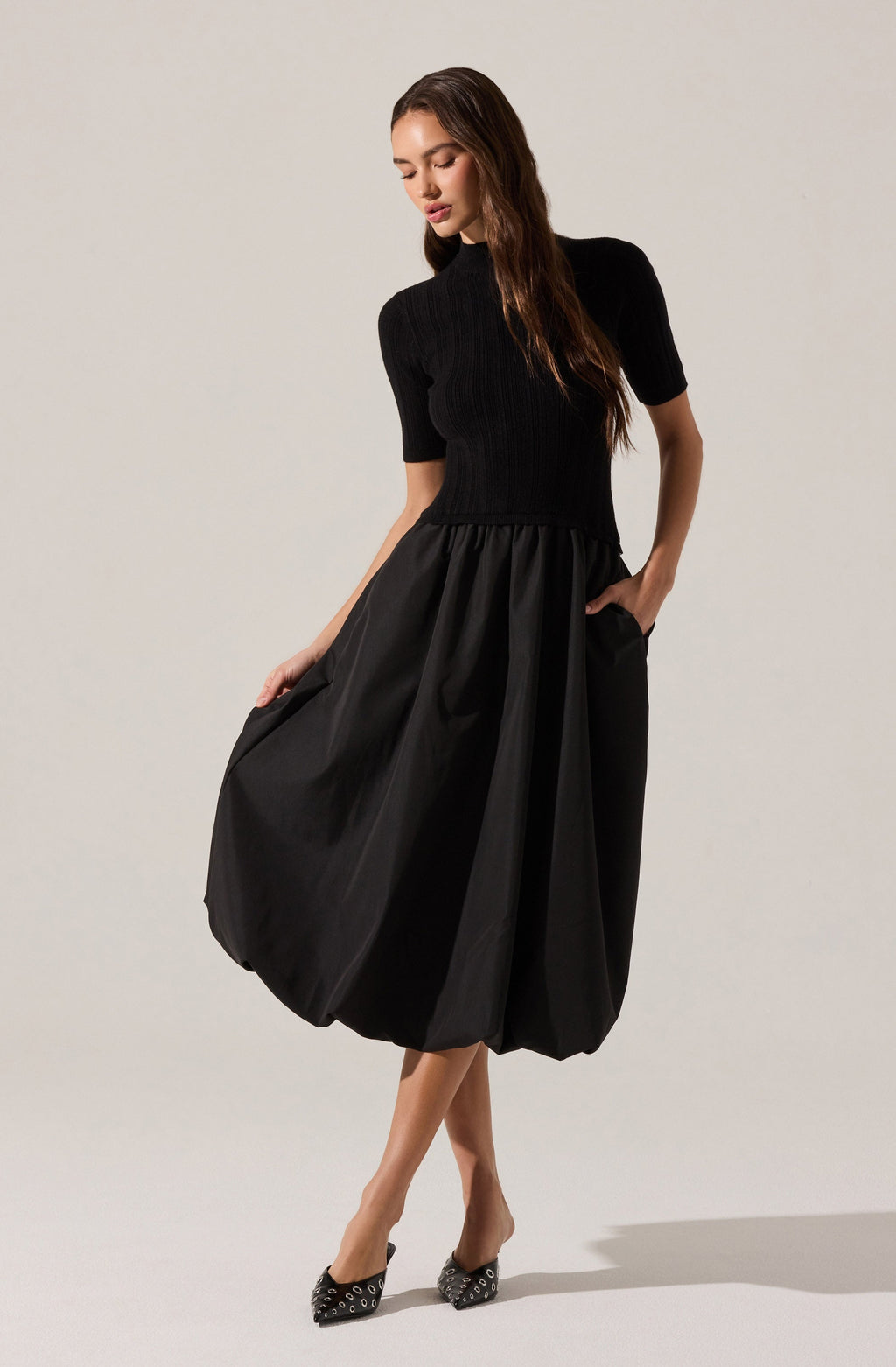 The Sloane Knit Bubble Hem Dress