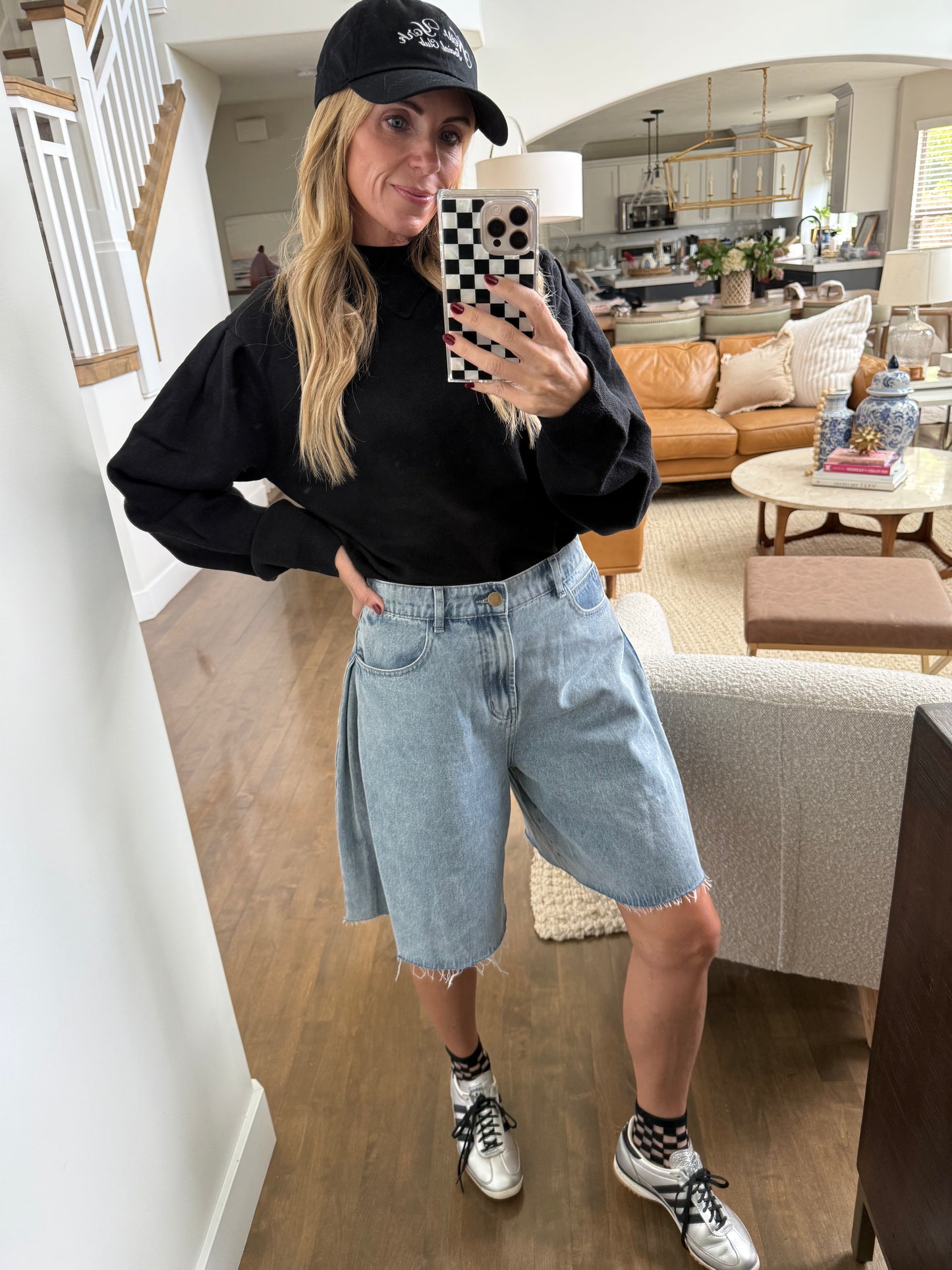 Mock Neck Puff Sleeve Sweater