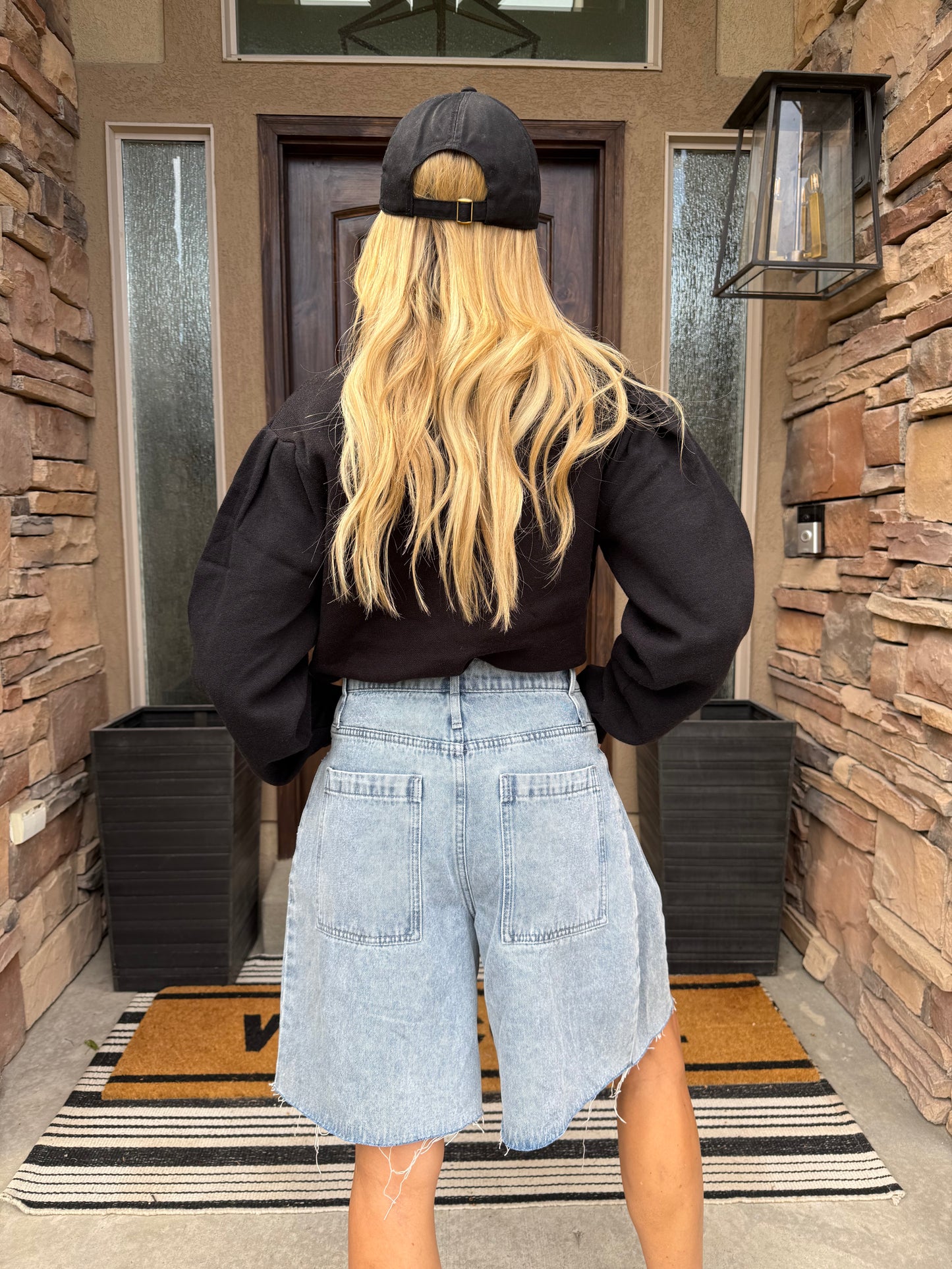 Mock Neck Puff Sleeve Sweater