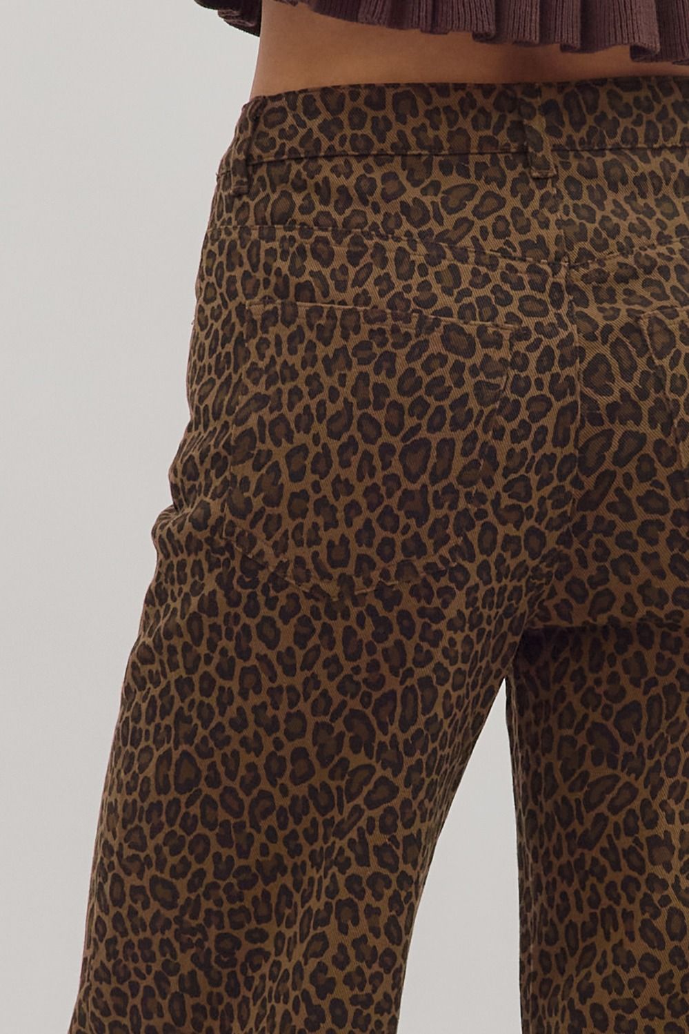 Leopard Ruffle Hem Jeans