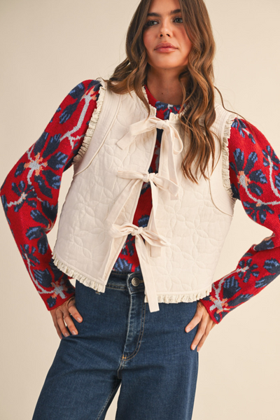 Gilet ONLY Onlnovella Matelassé Avec Ceinture à Nouer - Sans Manches, Col V, Décontracté Pour Femme (idéal Automne) - 10